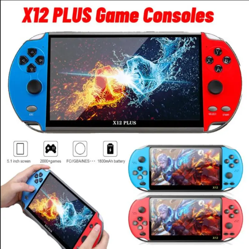 PSP X7 Handheld Game Screen Besar 4.3 Inch HD 8G Mp5 Musik Video Player X7 Handheld Gameboy Built-in Games Gratis 8