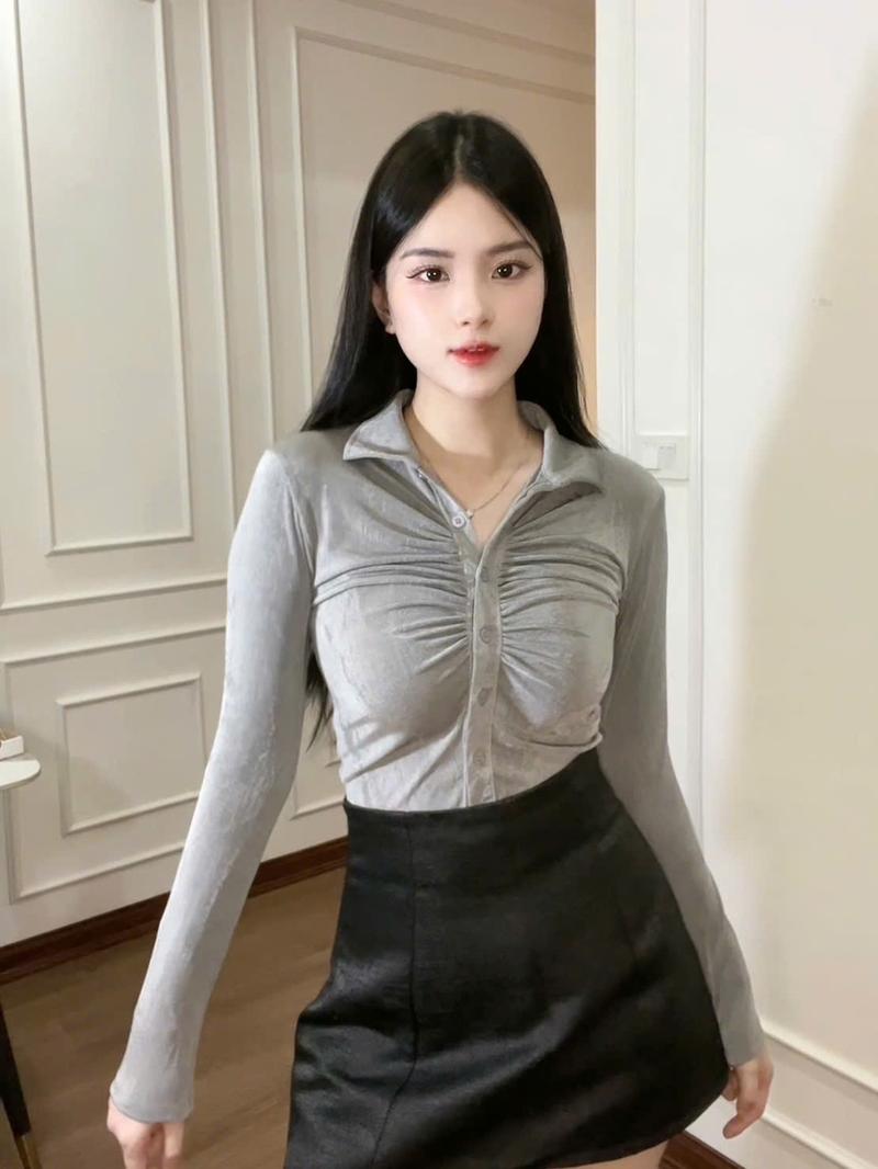 Product Introduction of Áo thun nữ dài tay dáng ôm body cách điệu thiết kế trendy - Mã 7 áothunnu 10