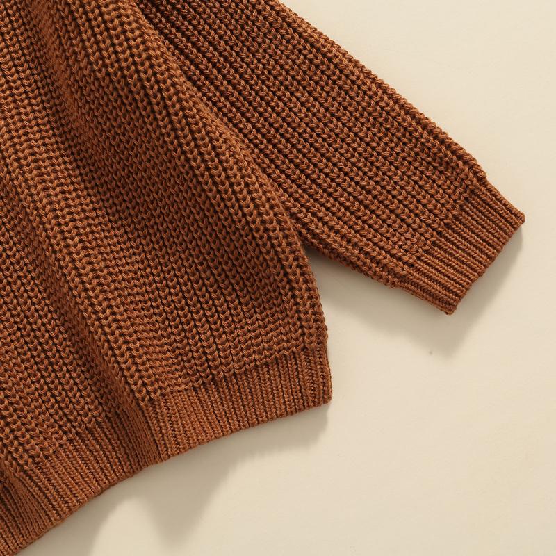 Product Introduction of Baby Solid Color O-neck Sweater, Loose Fit Long Sleeve Knitted Pullover for Autumn, Winter 43