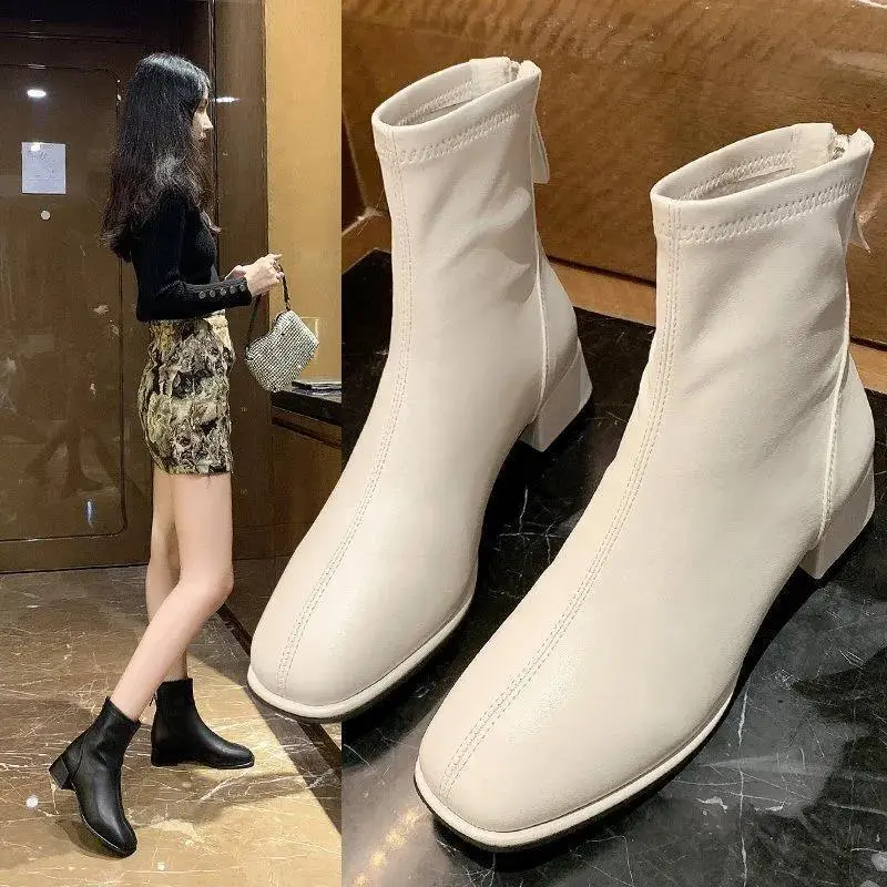 Giày Nữ, Cỡ 35 Đến Cỡ 43, Ngoại Cỡ, Bốt Bán Chạy Mùa Thu, Giày Cao Gót Nhỏ Bốt Mỏng, Giày Bốt Đi Xe Máy, Cỡ 41