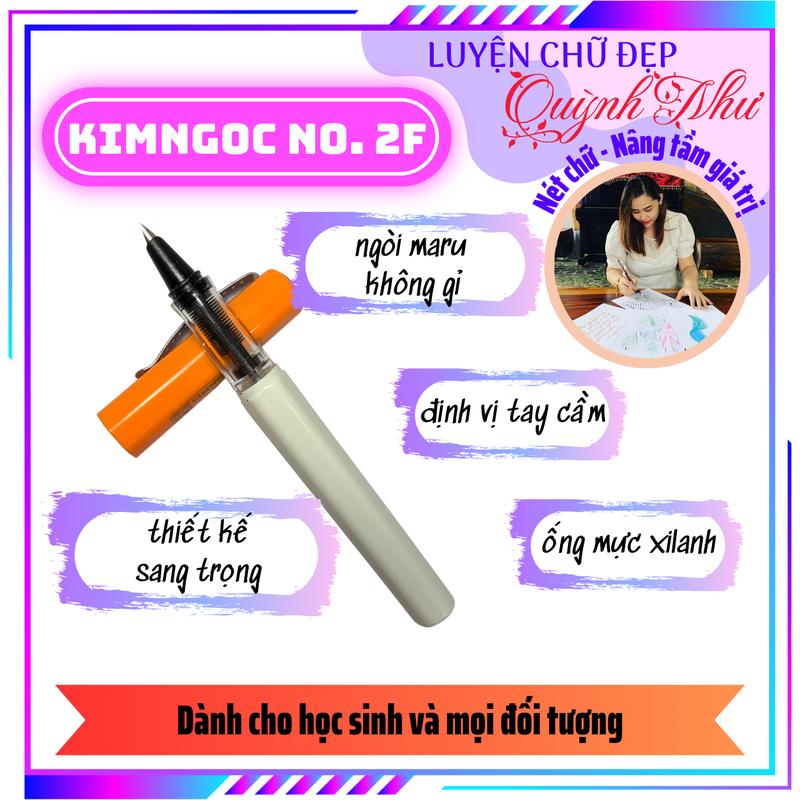 Bút Máy Kim Ngọc No2F, Ngòi Kim Tinh Lá Tre - Bút Máy Thanh Đậm Luyện Chữ Đẹp