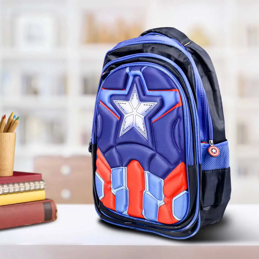 Tas Ransel Fashion Sekolah Anak SD Karakter Kartun Superhero Captain America