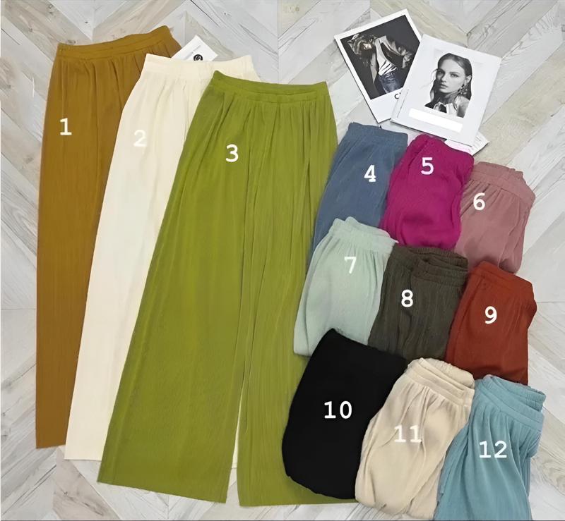 Quần xuông tăm dập ly cạp chun Freesize  Nữ Voi Women 0