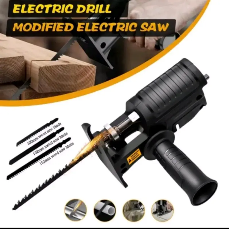 adaptor bor reciprocating jigsaw drill gergaji kayu 2