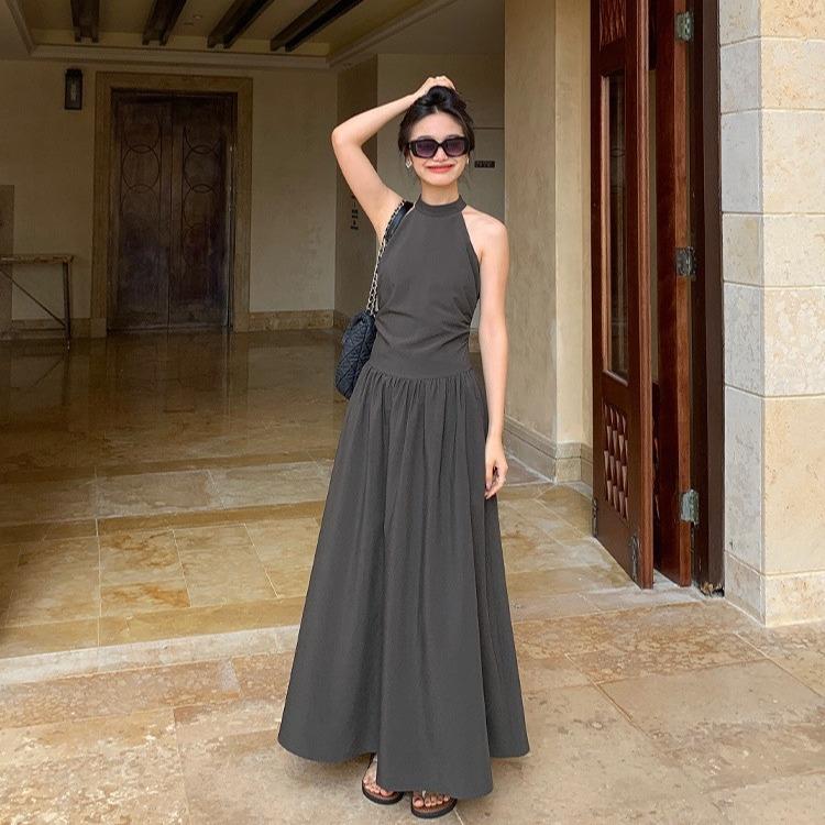 Đầm Maxi Khoét Nách Dáng Dài Chất Đũi Xước Miho House