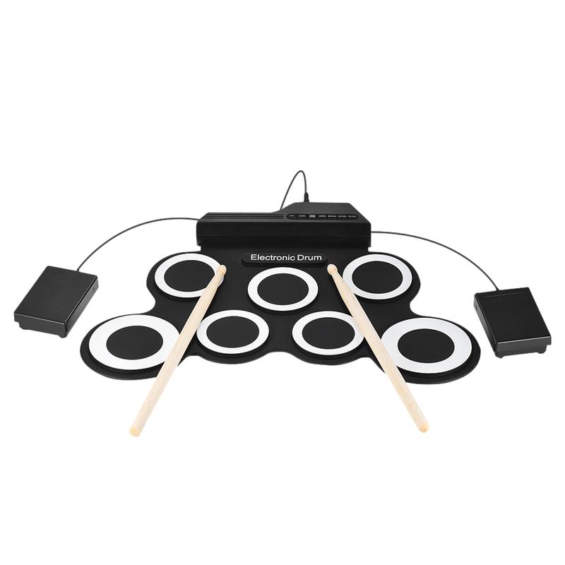 Product Introduction of Dram Elektronik Mudah Alih, Digital dan USB, 7 Pad, Set Dram Gulung, Kit Pad Dram Elektrik Silikon, dengan Batang Dram dan Pedal Kaki 6
