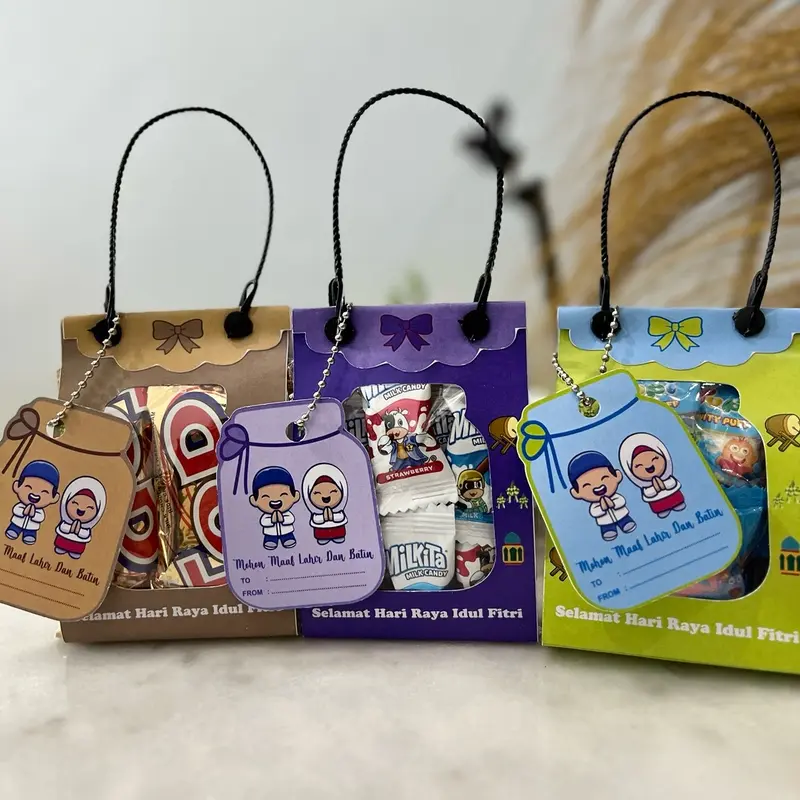 PAKET 10Pcs MINI BUNGKUS JAJAN LEBARAN 2024 Plastik Kertas 1