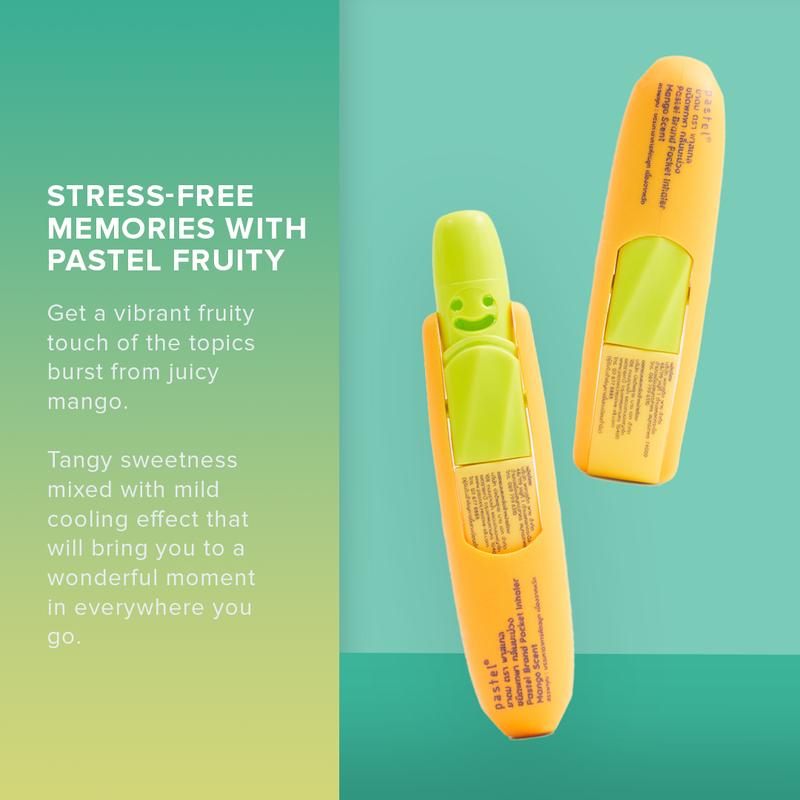 Product Introduction of PASTEL Fruity Mango (x3) + Mixed Berry (x3) Scent Pocket Inhaler [Menthol] (Twin Releaf) 3
