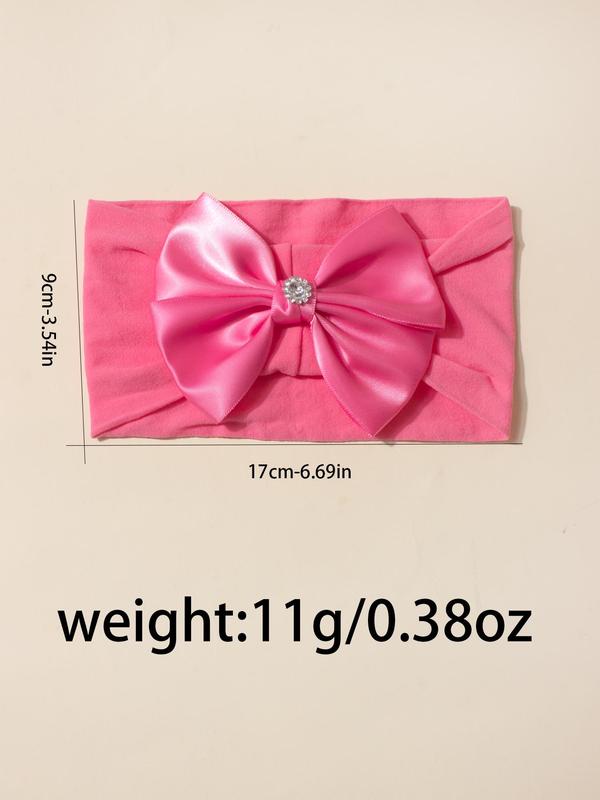 Solid Color Bow Decor Hair Band, Cute Soft Hair Band for Baby Girls & Boys, Fashion Hair Accessories for Infant Toddler Kids 1