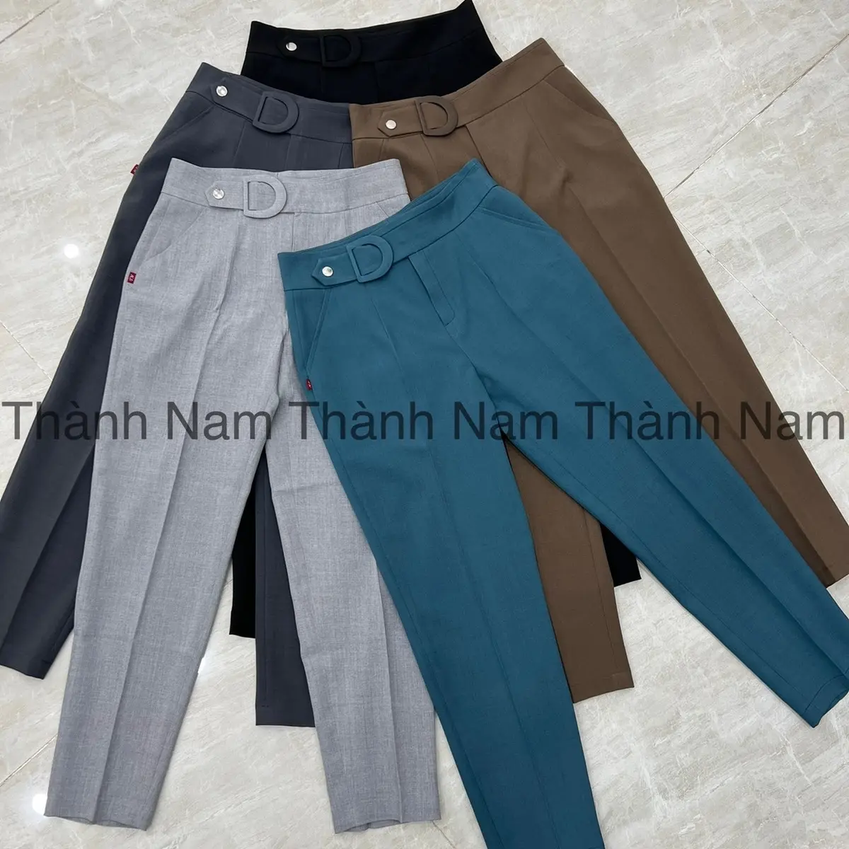 Quần âu dáng baggy mã 000 chất xước lạnh mỏng mềm nhẹ và mát thanh lịch cho nữ. THÀNH NAM