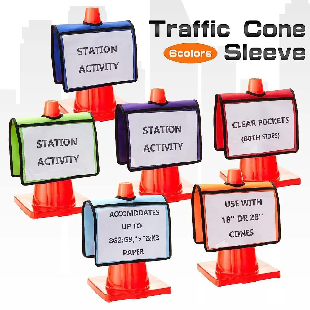 Accessories with Pockets Traffic Cone Sleeve Outdoor Universal Traffic Cone Covers Durable Warning Sign Training