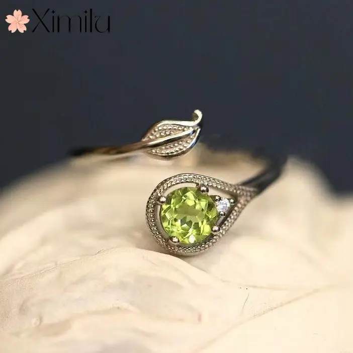 Nhẫn Lá Chi Nhánh Peridot, XIMILU, Trang Sức Nữ Đơn Giản, Phong Cách Hàn Quốc, Nhẫn Cặp Đôi Thời Trang, Dành Cho Phụ Nữ Và Nam Giới, Nhẫn Dễ Thương Bohemian, Quà Tặng Lễ Tình Nhân Cho Bạn Gái, Singsing, Chính Hãng Voi Đeo Tay Pin