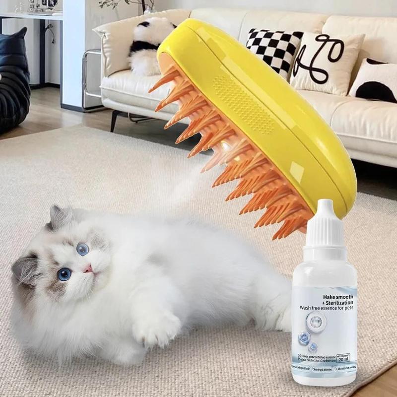 Product Introduction of 3-5pc Cat Steam Brush Wash Free Essence Hair Serum Animal Grooming Essence Cat Dog Depilation for Cat Steamy Brush Pet Cleaning 8