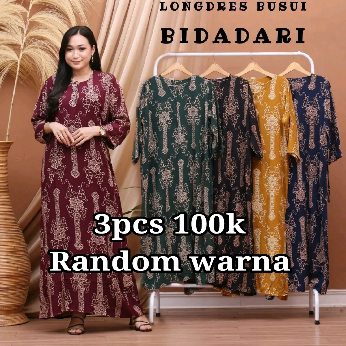 Daster busui lengan panjang terbaru 2023 / daster ibu muda milenial motif bidadari Bunga
