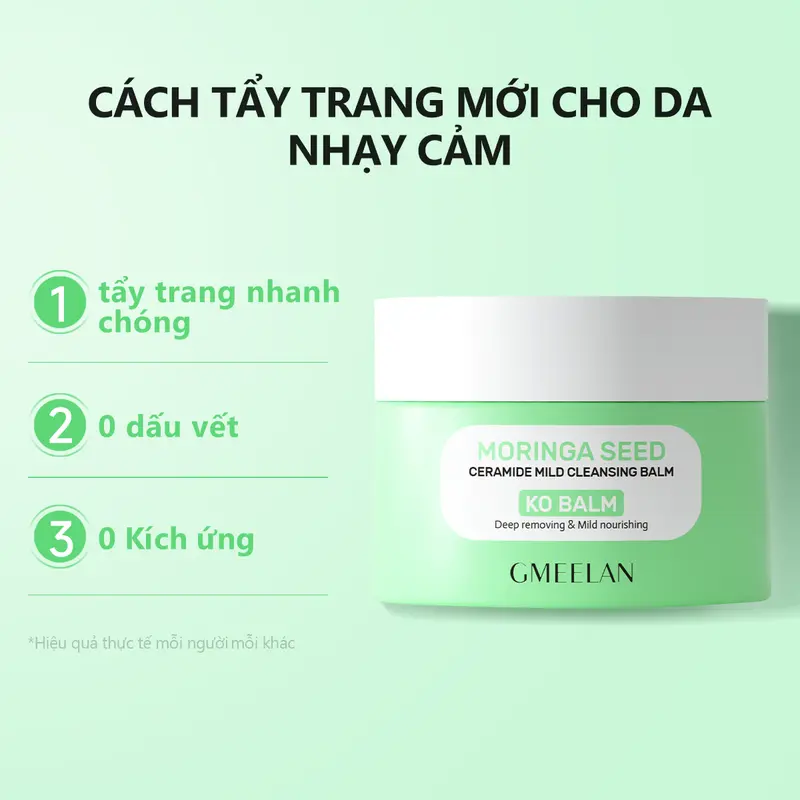 COMBO 2PCS GMEELAN Kem Lười Sửa Tuyết 30g &Moringa Ceramide làm sạch nhẹ Balm Tẩy trang 40g 6