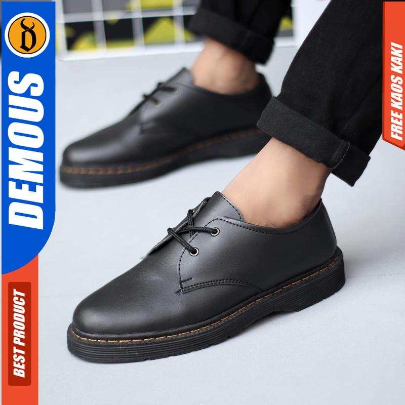 DEMOUS MINATO - Sepatu Formal Pantofel Docmart Hitam Pria Kerja Shoes 7