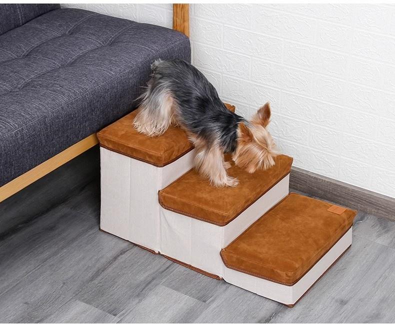 Product Introduction of 【SG Pet Supplies】Dog stairs Pet foldable stairs with storage and house mat bed ramp slope step dog stair puppy ladder climb 29026784195 4