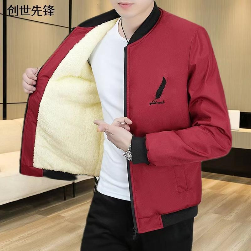 Product Introduction of Áo Khoác Nam, Lót Lông Cừu, Dày Dặn, Thích Hợp Cho Mùa Thu Và Mùa Đông, Phong Cách Hàn Quốc Hợp Xu hướng Áo Giữ Nhiệt Độn Bông Đơn Giản, Áo Khoác Nam 9