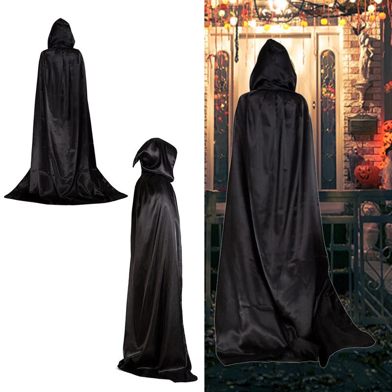 Áo choàng đội đầu Halloween, dài, có mũ trùm đầu, Cosplay, Trang phục ma cà rồng và quỷ dữ, Áo choàng 8