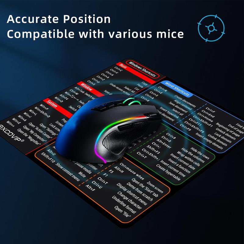 Product Introduction of EXCOVIP Mouse Pad, Office Word Excel PPT Shortcut Key Mouse Pad, Computer Accessories for Home Office 4