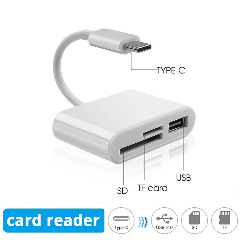 Đầu đọc thẻ 3in1, Loại C sang SD TF, USB OTG, Đầu đọc thẻ Micro SD / TF, Bộ…