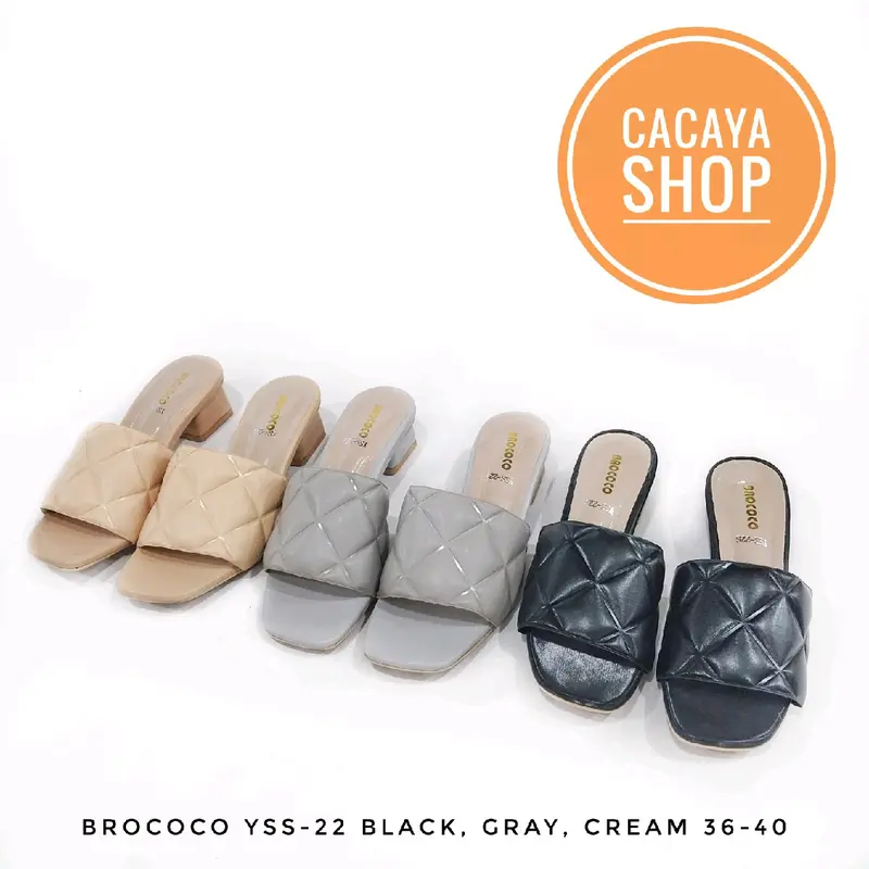 SANDAL HEELS CACAYA BROCOCO YSS 228 BLACK GRAY CREAM 0