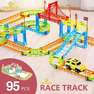 REDFIRE TOYS MAINAN DIY (ISI 95) RAPID TRACK CONTEST RAIL CAR JALUR + MOBIL JEEP 1608