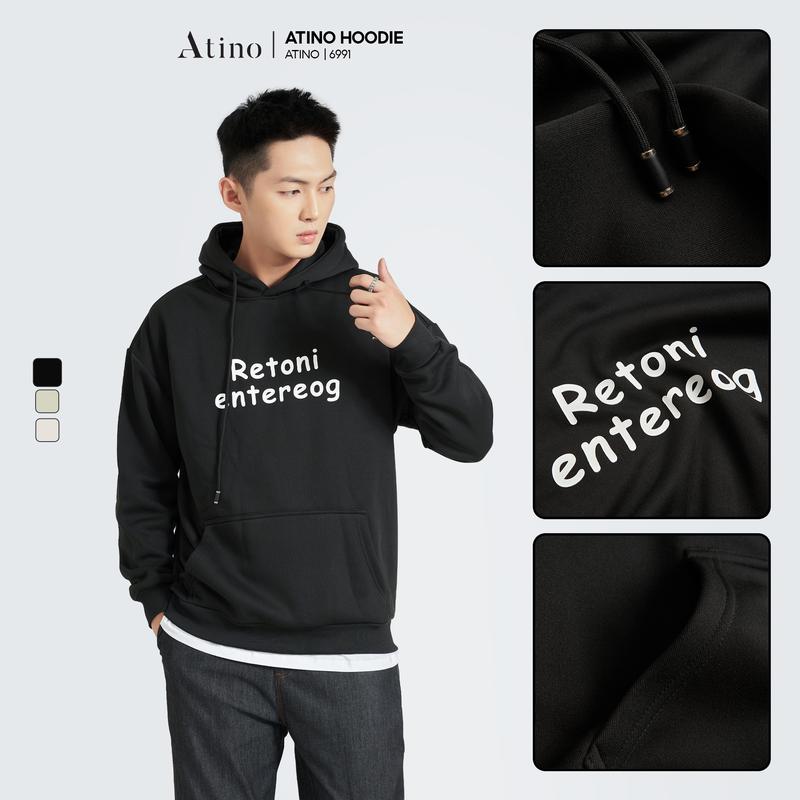 Áo Hoodie Nam Nỉ Lót Lông RETONI ATINO L.3.6991 Menswear Dài Tay Menswear Dài Tay Kem Tre hoodie nam