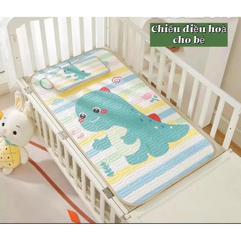 (QUÀ TẶNG KÈM NGẪU NHIÊN) Chiếu Điều hoà 5D Latex kèm gối, chất liệu cao su non dệt  mềm mát cho bé nằm thoáng khí 60x120cm