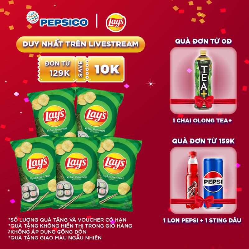 [Date 12.2024] Combo 5 Snack Lay's Tảo Biển Nori 90gr Ăn Vặt Food Da Heo