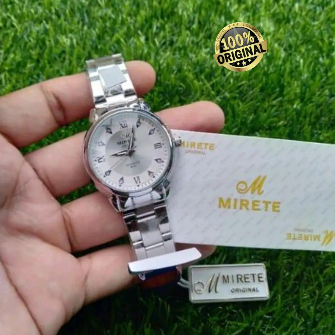 Jam Tangan Wanita Tahan Air Bestseller Mirete Original Strap Rantai Stainless Steel / Jam Tangan Kasual Wanita Analog Kemewahan Olahraga Santai Bisnis Realpict Dijamin Sesuai Foto