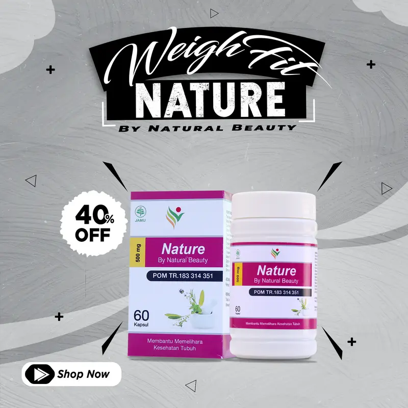 VITAMIN NATURE ( Paket 3 Botol ) Isi 60 Kapsul Suplement Kesehatan By Natural Beauty Original BPOM Busui 3