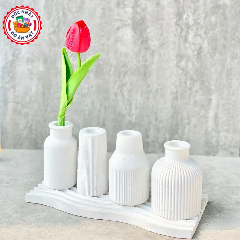 Lọ hoa thạch cao dùng chụp ảnh sản phẩm, decor trang trí nhà cửa 0