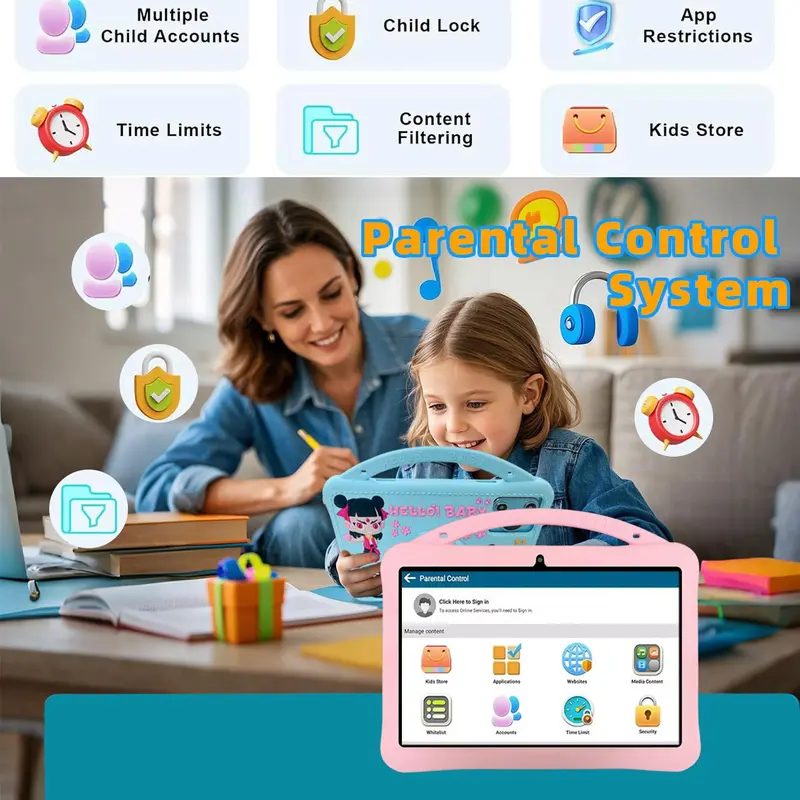 10.1 Inch Android Tablet, Parental Control Tablet, Learning & Entertainment Tablet, Dual Camera Tablet, Best Gift, Birthday Gift, Christmas Gift 3