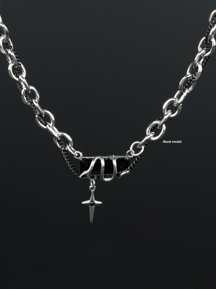 Product Introduction of Fashionable and personalized collarbone chain for men and women, couple necklace, birthday gift, titanium metal chain, fashionable and cool men's versatile butterfly  necklace  habib pendant  butterfly tyla  necklace 26