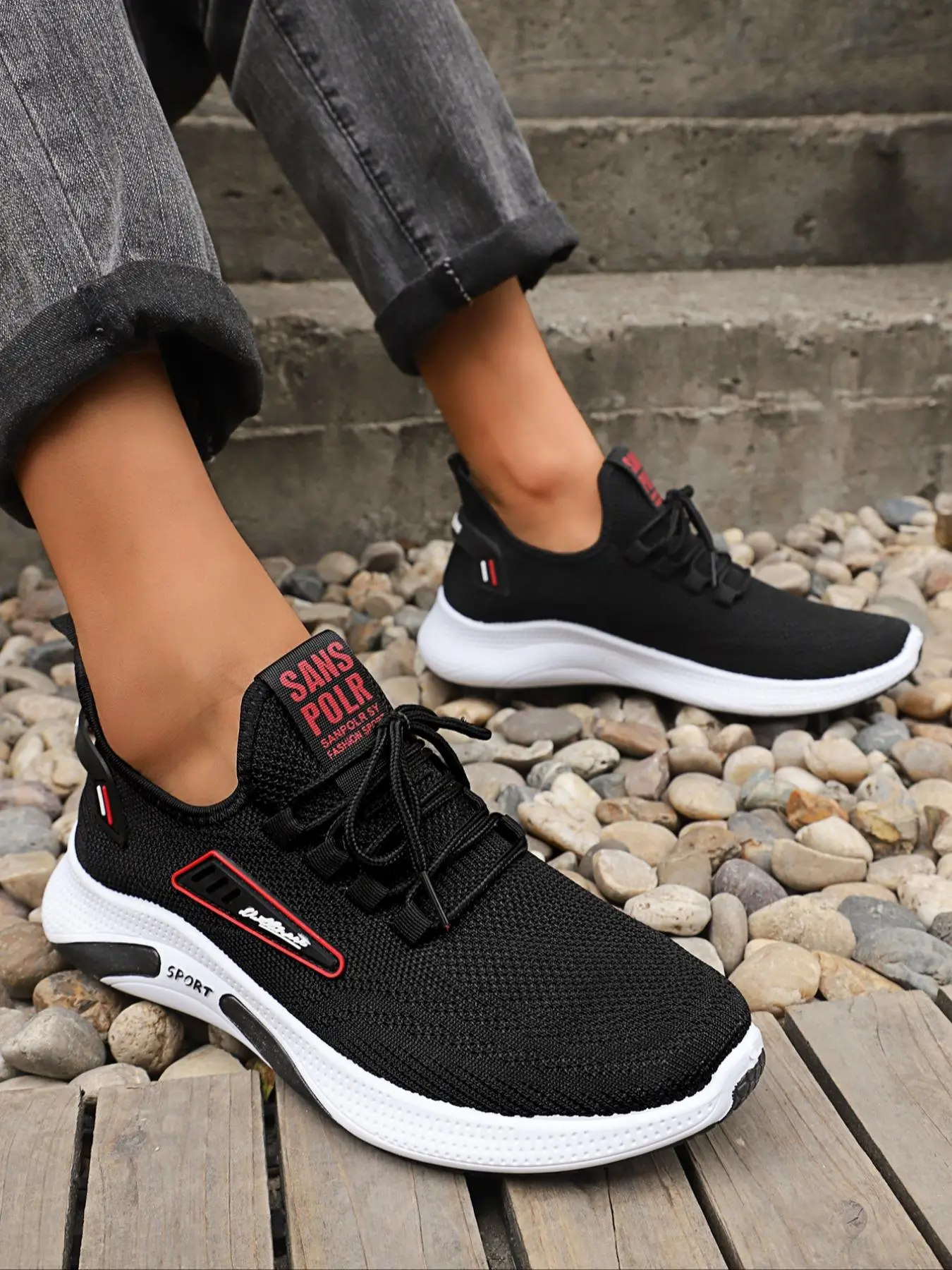 Men's Fashionable Lace Up Low Top Sneakers, Casual Breathable Comfortable Sports Running Shoes, Male All-match Round Toe Shoes for Daily Wear