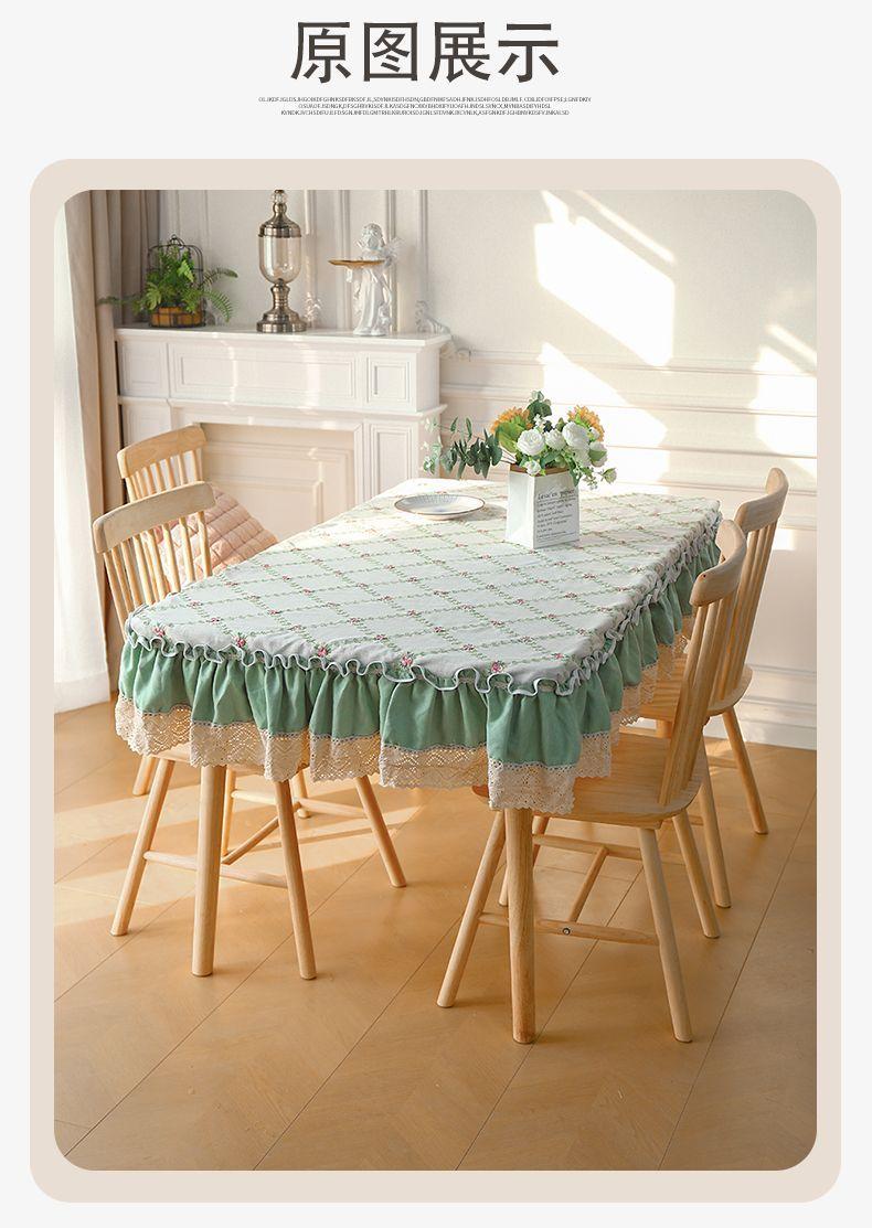 Product Introduction of 2025 New Pastoral Style Green Embroidery Tablecloth Cover Household Antifouling Heat Insulation Wear-Resistant Living Room Dining Tablecloth Coffee Table Cloth 13