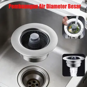Saringan Wastafel Tekan Praktis - Anti Mampet Penyegel Penghilang Bau Cocok Dapur Kamar Mandi