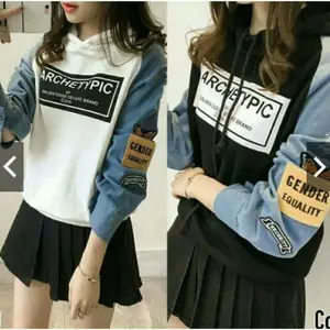 westylis SWEATER HOODIE ARCHETYPIC + TALI KUPLUK LENGAN MOTIF BEST SELLER FIT L Wanita Atasan Top Unisex Casual Baju Kaos