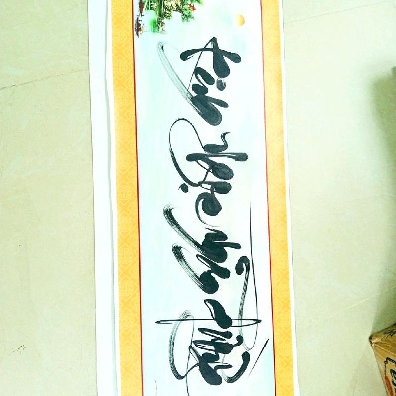 Hoành phi vải kim tuyến 45x180 viết theo yêu cầu - Decor Phòng - Tranh 2