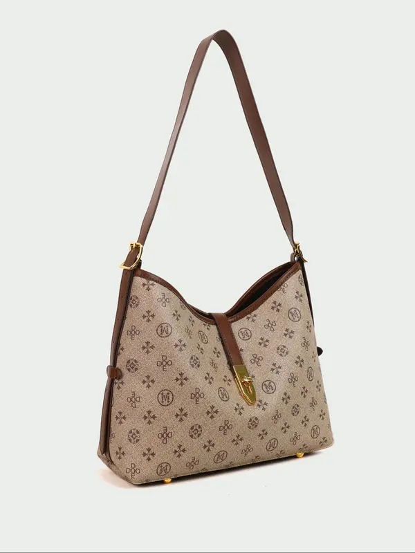 Women's Fashionable Floral Print Underarm Bag, Casual PU Leather Shoulder Bag for Daily Used, Trendy Versatile High-quality Daily Commuting Bag 7