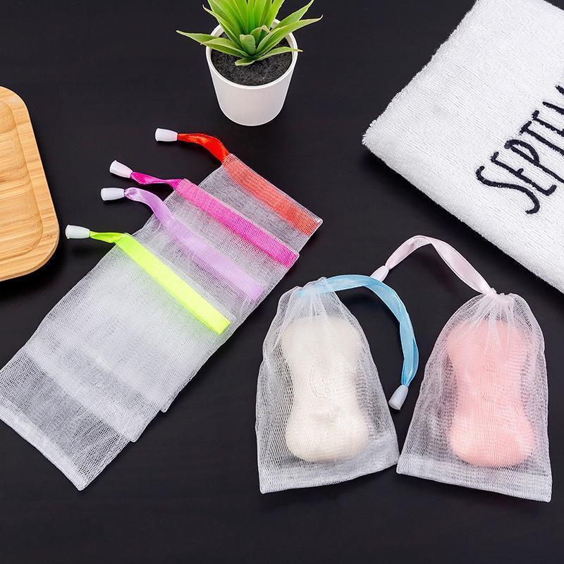Facial cleansing net, color ribbon, foaming net, handmade soap bag ...