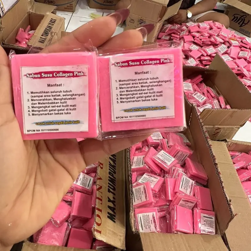 17 pcs sabun susu collagen pink dan putih mencerahkan 4