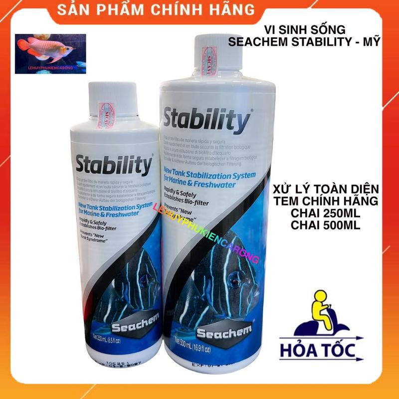 Vi Sinh Sống Cho Hồ Cá Biển Và Bể Cá Nước Ngoạt Seachem Stability 250ml 500ml Của Mỹ Có Tem Chính Hãng