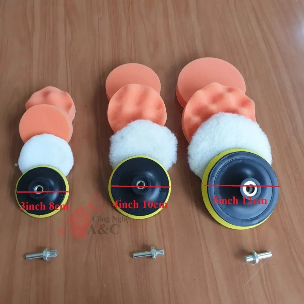 đế phớt lông bông cừu bông mút đánh bóng 3/4/5inch hàng thời thượng - đụng cụ đánh bóng xe con xóa vế bẩn và vết sước (