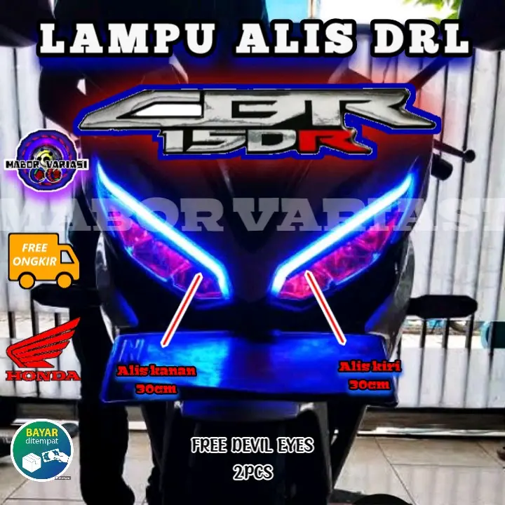 SATU SET LAMPU ALIS CBR150R OLD DAN CBR150R BELI SATU DAPAT 2PCS KANAN KIRI NEW FREE DEVIL EYES TIDAK BERBINTIK PNP LAMPU SENJA CBR LAMPU HEADLAMP VARIASI 0