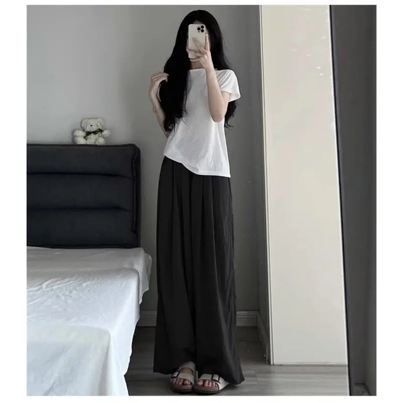 Quần Ống Rộng Nữ Vải Đũi Mát Cạp Cao Lưng Cao Xếp Ly - Hàng Đẹp Hot Trend - Ong, Women quần  ống 2