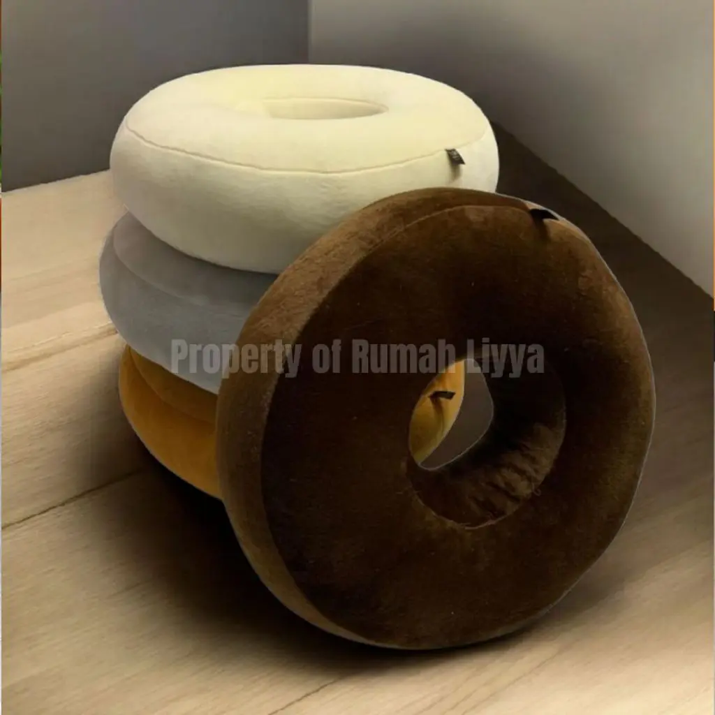 Liyya bantaL duduk donat tulang ekor terapi ukuran jumbo 12cmx40cm - Coklat