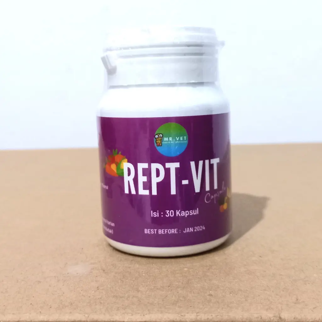 REPT VIT PER PC KAPSUL MULTIVITAMIN PENAMBAH NAFSU MAKAN REPTIL TORTO KADAL IGUANA SULCATA PARDALIS ALDABRA