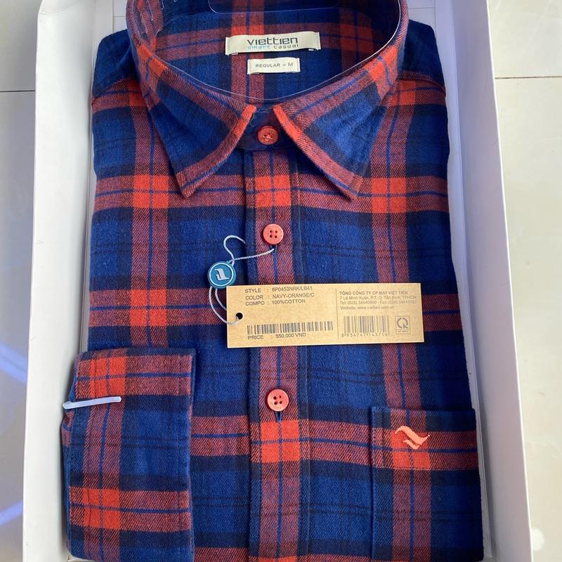 Áo sơ mi nam dài tay việt tiến vải nỉ 100% cotton kazo vạt ngang và vạt bầu